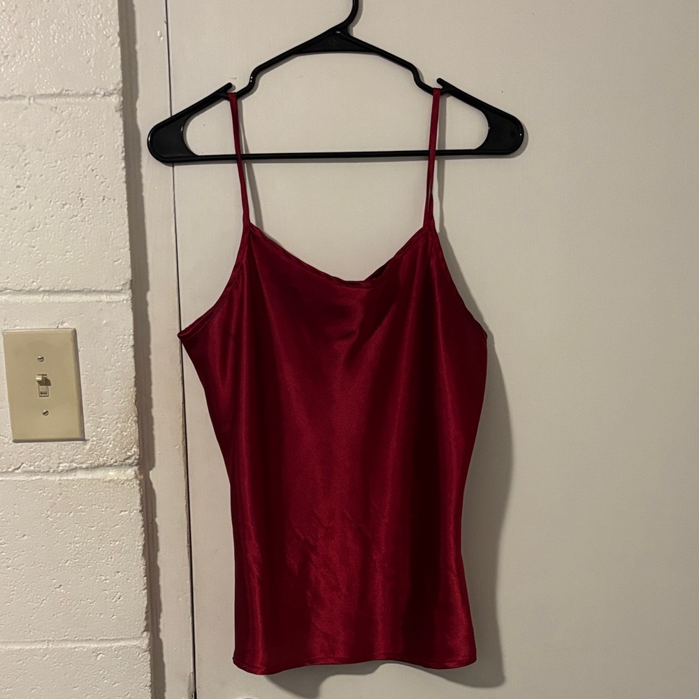 Jaclyn Smith Vibrant Red Satin Camisole